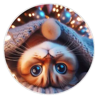 😁 mèo, mèo con, dễ thương, động vật, mũ, giáng sinh whatsapp sticker