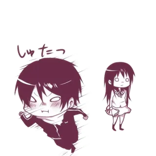 😠 しゅたーつ anime, chibi, cute, cartoon, japanese whatsapp sticker