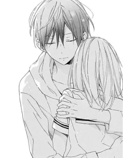 💞 câlin, couple, amour, romance, manga, anime telegram sticker