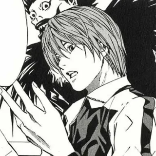 ✖️ Light Yagami Death Note Anime, Manga, Death Note, Light Yagami, Ryuk telegram sticker