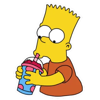 🍧 Bart Simpson The Simpsons Bart Simpson, The Simpsons, cartoon, drink, slurpee, animated telegram sticker