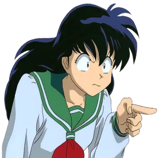😒 Kikyo Inuyasha anime, dibujos animados, Kikyo, Inuyasha, personaje, señalando whatsapp sticker