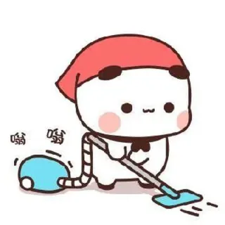 🍃 嘻嘻 cartoon, panda, cleaning, cute telegram sticker