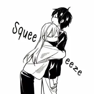 ♠️ Squeeze abraço, aperto, casal, carinho, estilo anime, mangá telegram sticker