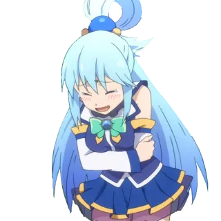 😄 Aqua Konosuba Anime, Konosuba, Aqua, Kawaii, Kartun, Lucu, Karakter telegram sticker