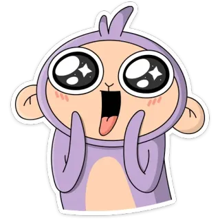 😱 süß, Affe, Cartoon, Tier, Kawaii, Sticker telegram sticker