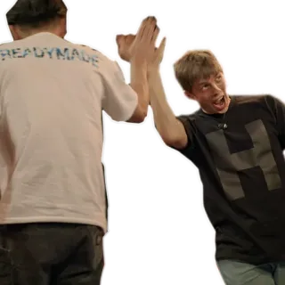🤝 READYMADE people, high five, friends, celebration, teamwork telegram sticker