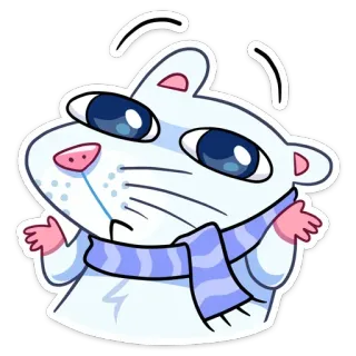 🤷‍♂️ chomik, słodki, zwierzę, szalik, kreskówka, ssak telegram sticker