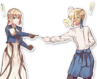 🐔 Anime, Apontando, Garota, Amizade, Adesivo telegram sticker