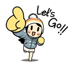☝ Let's Go!! cheer, enthusiastic, winter, motivational, go, thumbs up telegram sticker