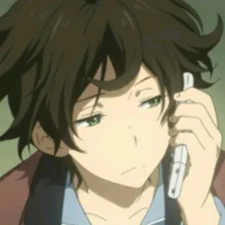 🥦 Houtarou Oreki Hyouka アニメ, キャラクター, 眠い, リラックス, 氷菓, ティーン, 学生 telegram sticker