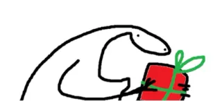 🎁 stick figure, present, gift, red, green telegram sticker