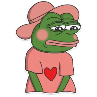 👧 Pepe the Frog frog, meme, cute, sad, pepe telegram sticker
