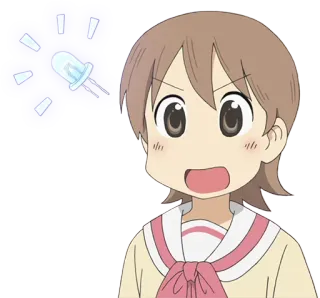 💡 Mio Naganohara Nichijou Anime, Nichijou, Mio Naganohara, Bombilla whatsapp sticker