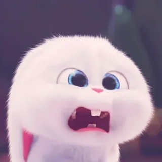 🍧 Snowball The Secret Life of Pets lapin, lapin nain, blanc, dessin animé, choqué, surpris, animal de compagnie whatsapp sticker