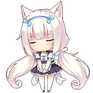 😌 Vanilla Nekopara Anime, Nekomimi, Maid, Chibi, Vanilla telegram sticker