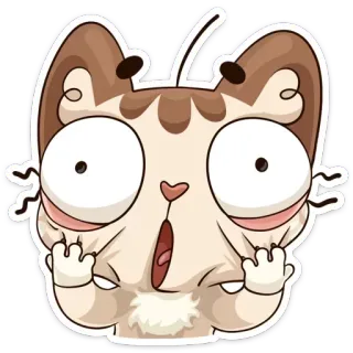 😱 고양이, 가운데 손가락, 불쾌한, 만화, 제스처, 무례한 telegram sticker
