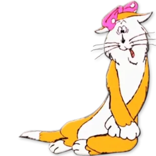 😻 кот, оранжевый, мультфильм, животное, бант, милый whatsapp sticker