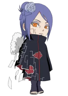 😒 Konan Naruto anime, manga, konan, naruto, chibi, sticker telegram sticker