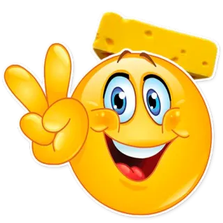 ✌ Émoji, Signe de paix, Smiley, Fromage telegram sticker