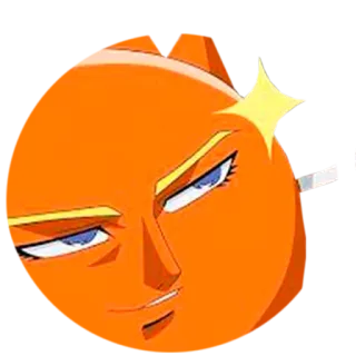 😼 sombong, wajah, oranye, menyeringai telegram sticker