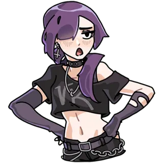 😮 VG gothic, emo, punk, anime, cewek, rambut ungu, alternatif telegram sticker