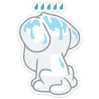 ☔️ perro, triste, mojado, cachorro, dibujos animados telegram sticker