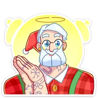 😇 papá noel, navidad, papá noel hipster, tatuaje, fiesta, celebración telegram sticker