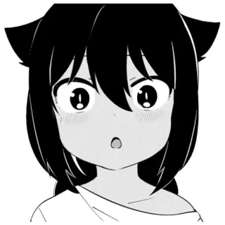 😲 Anime, Kocia dziewczyna, Manga, Zaskoczony, Słodki telegram sticker