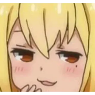 😏 anime, zadowolona, dziewczyna, mem telegram sticker