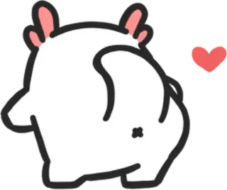 🍑 criceto, animale, carino, cuore, sedere, cartone animato telegram sticker