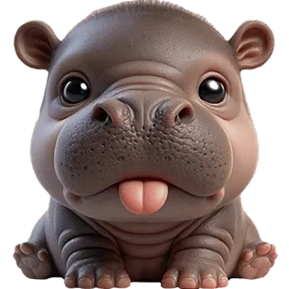 😛 kuda nil, binatang, lucu, kartun, bayi kuda nil telegram sticker