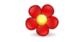 🌸 Blume, Blumenmuster, rote Blume, gelbe Mitte, Blütenblätter whatsapp sticker