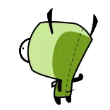 🤮 Gir Invader Zim alien, robot, cute, cartoon, green telegram sticker