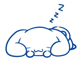 🐰 Cinnamoroll sleepy, cute, cartoon, dog, cinnamoroll, sleeping telegram sticker