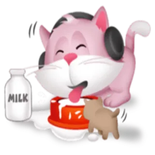 🥛 MILK gatto, latte, gattino, animale, carino, cartone animato telegram sticker