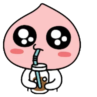 😗 pêssego, bebida, fofo, kawaii, ilustração telegram sticker