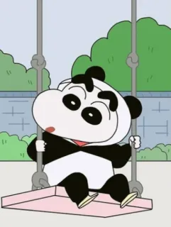 🐼 Shin-chan Crayon Shin-chan อนิเมะ, การ์ตูน, หมีแพนด้า, ชินจัง, ชิงช้า telegram sticker