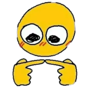 🥺 Emoji, Schüchtern, Niedlich, Finger, Gelb, Erröten telegram sticker