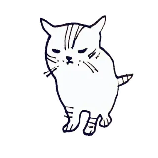 😒 кот, ворчливый, милый, животное, питомец, мультфильм, иллюстрация, рисунок telegram sticker