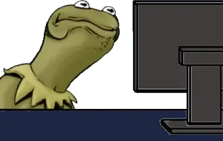 😐 Kermit kermit, frog, muppets, internet meme, computer, meme, watching telegram sticker