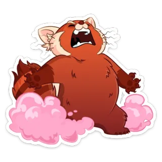 😭 Mei Lee Turning Red красная панда, я краснею, Дисней, Пиксар, Мэй Ли, мультфильм whatsapp sticker