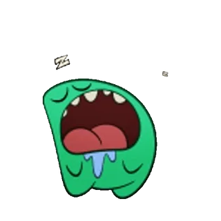 😴 monster, sleeping, cartoon, green, tired, sleepy telegram sticker