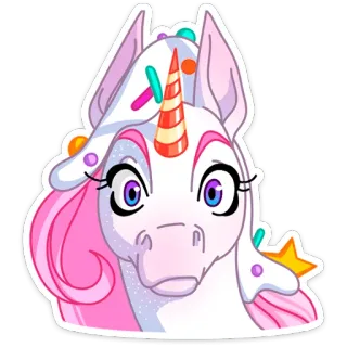 🦄 Unicórnio, Fantasia, Animal, Desenho animado, Fofo, Adesivo, Mágico whatsapp sticker