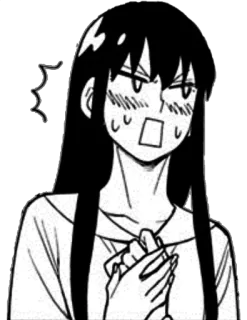 👀 Anime, Chica, Manga, Expresión, Nervioso/Nerviosa, Pegatina telegram sticker