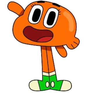 🙋‍♂️ Darwin Watterson The Amazing World of Gumball Dibujo animado, Pez, Animado, Naranja, Amigo whatsapp sticker