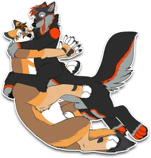🦊 Furry, Anthropomorph, Cartoon, Tier, Fiktiv telegram sticker