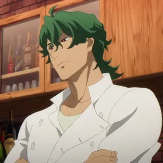 🙄 Kojiro Nanjo SK8 the Infinity Anime, Personagem, Cozinhar, Cabelo verde telegram sticker