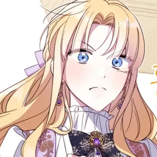 🍡 アニメ, マンガ, キャラクター, 金髪, 青い目, 女性 telegram sticker
