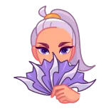 💋 Mädchen, Fan, Lila, Augen, Cartoon telegram sticker